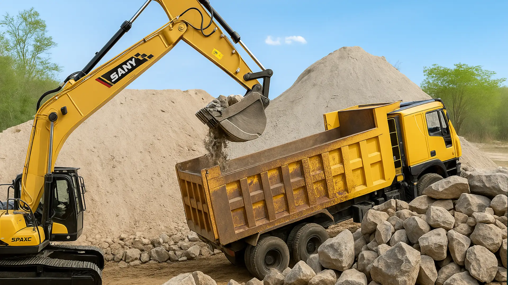 African landscape with mining operations