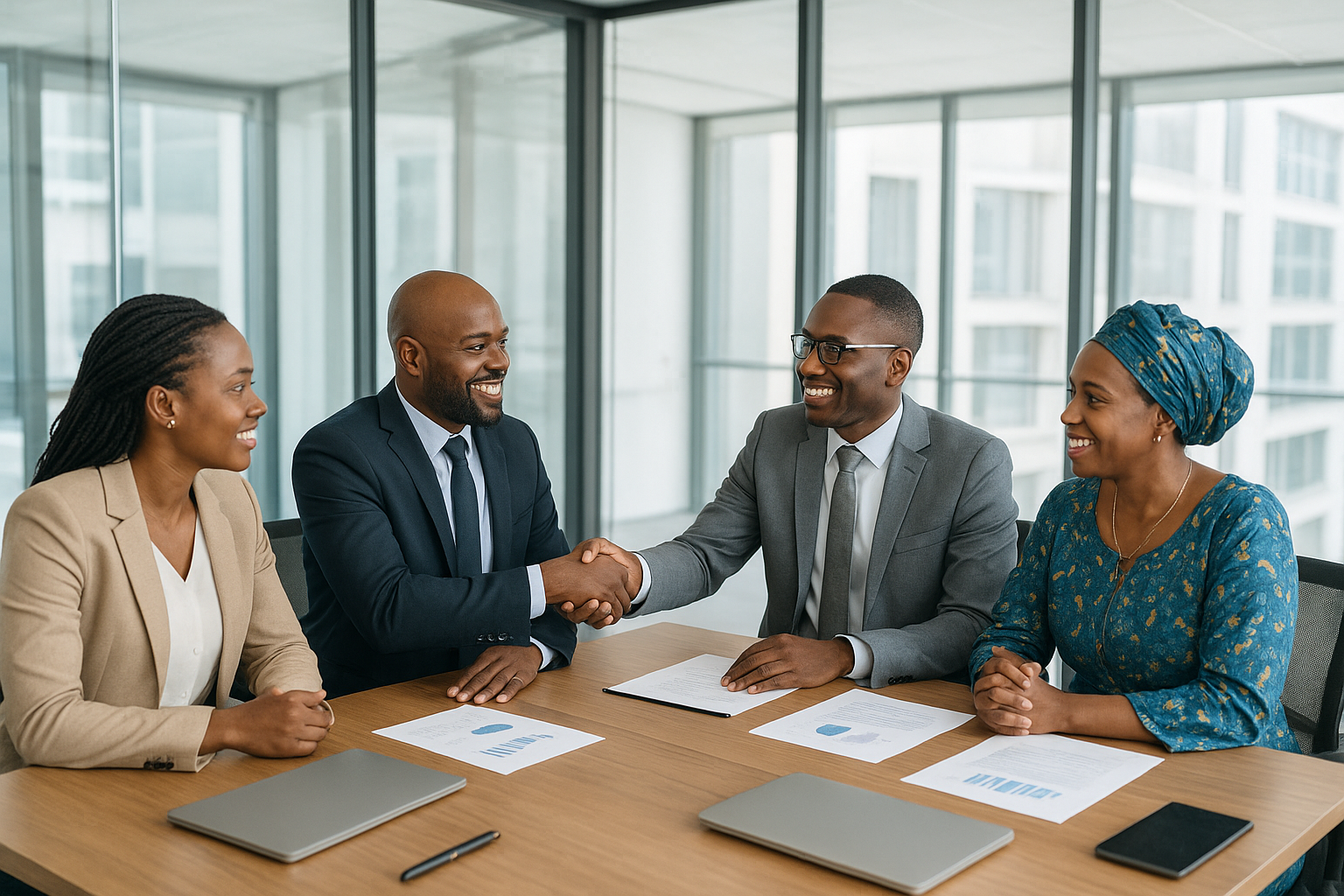 Afriteq Global team meeting with community leaders